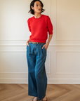 Gentle Fawn Marisol Short Sleeve Sweater Heather Red