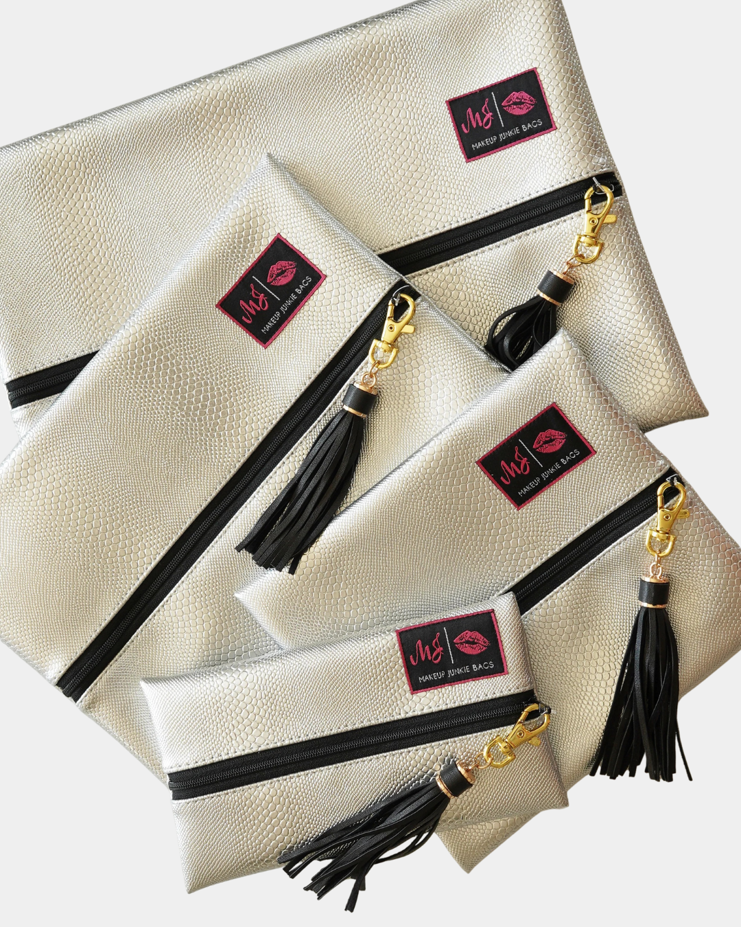 Makeup Junkie Bags Silver Serpent
