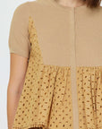 Current Air Butterscotch Woven Eyelet Blouse