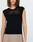 Current Air Stitched Sleeveless Sweater Black