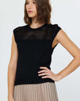Current Air Stitched Sleeveless Sweater Black