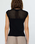Current Air Stitched Sleeveless Sweater Black