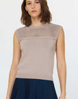 Current Air Stitched Sleeveless Sweater Mocha