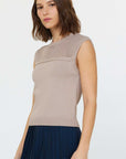 Current Air Stitched Sleeveless Sweater Mocha