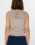 Current Air Stitched Sleeveless Sweater Mocha