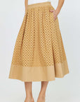 Current Air Butterscotch Eyelet Skirt