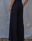 Woven High Waist Wide Leg Trousers