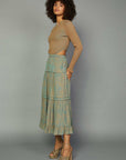 Current Air Mixed Media Cutout Midi Dress