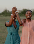 Swahili Coast Beaded Leather Cuffs in White