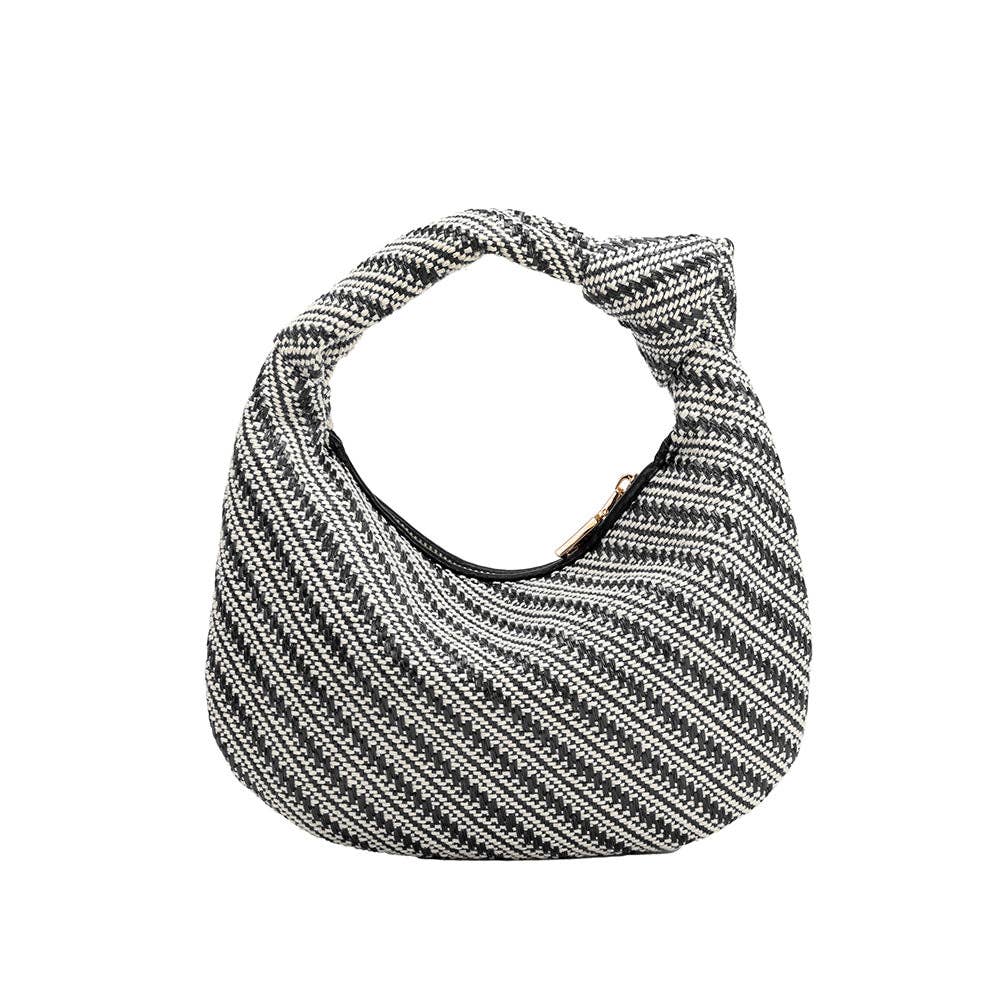 Melie Bianco Mini Brigitte Raffia Hobo