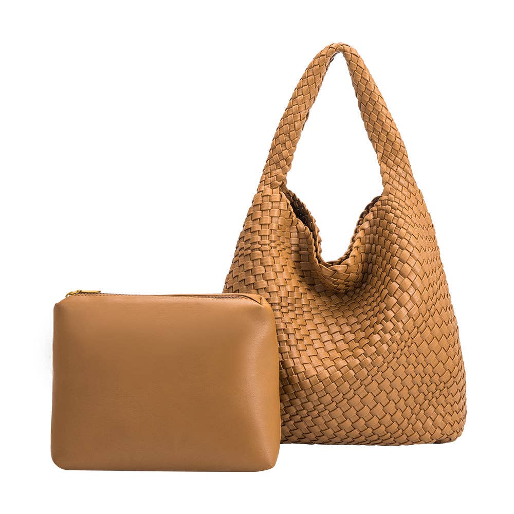 Melie Bianco Johanna Vegan Shoulder Bag Camel