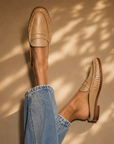 Dolce Vita Betzy Loafers Creme Embossed Suede