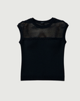 Current Air Stitched Sleeveless Sweater Black