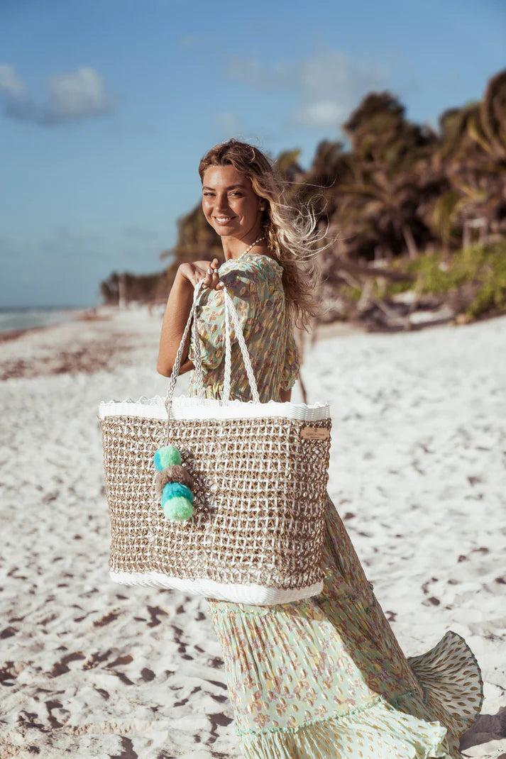 Squeeze De Citron Coastal Cable Tote