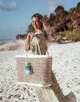 Squeeze De Citron Coastal Cable Tote