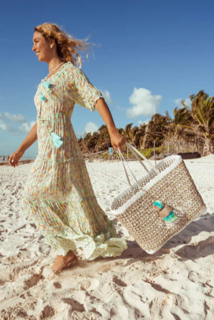 Squeeze De Citron Coastal Cable Tote