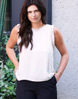 Current Air Classic Beige Sleeveless Blouse