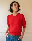 Gentle Fawn Marisol Short Sleeve Sweater Heather Red