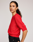 Gentle Fawn Marisol Short Sleeve Sweater Heather Red