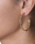 Catherine Weitzman Large Coral Hoop Earrings Silver
