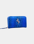 Tentroya Zippered Wallet Embossed Blue Python