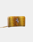 Tentroya Zippered Wallet Embossed Yellow Python