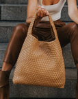 Melie Bianco Johanna Vegan Shoulder Bag Camel