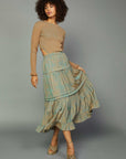Current Air Mixed Media Cutout Midi Dress