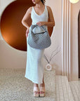 Melie Bianco Brigitte Raffia Hobo Obsidian