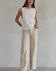 CeCe Sleeveless Open Back Sweater