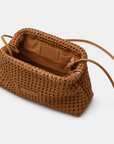 Daniella Lehavi Vivian Maxi Convertible Clutch in tan, interior view with shoulder strap