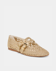 Dolce Vita woven ballet flats in gold featuring a textured woven design and polished silhouette.