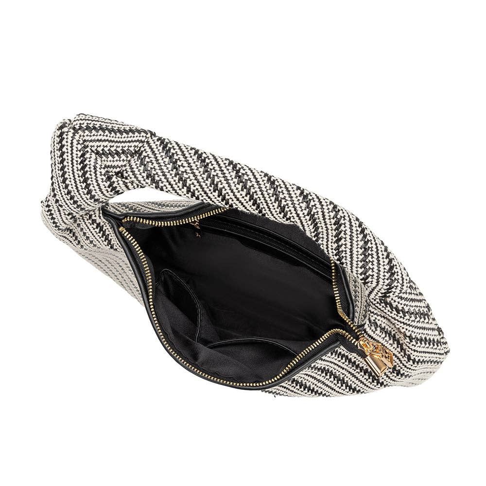 Melie Bianco Brigitte Raffia Hobo Obsidian