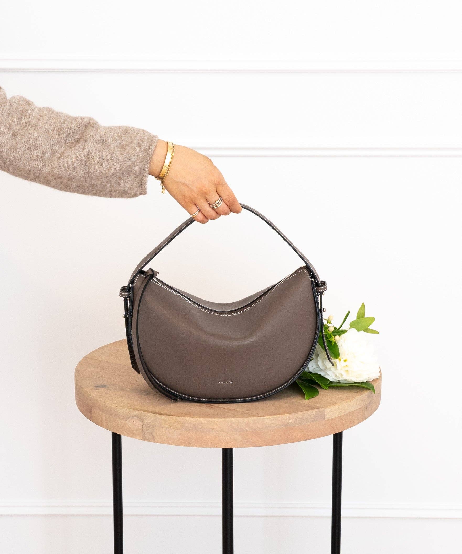 AALLYN Elara Convertible Leather Bag Woodberry | The Flaunt