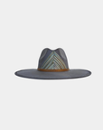 Front view of the Lottie Rancher Crown Hat in grey suede.