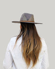 The Lottie grey rancher hat styled with chic neutral wardrobe pieces.