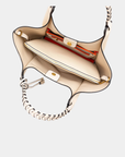 Montemare Sedona Work Tote in ivory showing interior compartments and removable zippered pouch