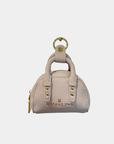 Oceans End Claudia mini handbag charm in bone vegan leather with gold hardware