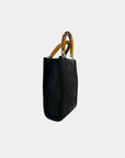 Oceans End Emily mini handbag with Protea artwork and tortoise shell handles