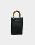 Oceans End Emily mini handbag with Protea artwork and tortoise shell handles