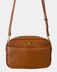 Oceans End Justine crossbody bag saddle close-up detail