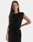 Front view of the P.CILL Kai Butter Modal Mini Dress in Black