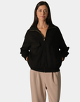 P.CILL Reid Butter Modal™ Utility Jacket in Black shown on model, front view