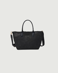 Solstice Medium Hand Woven Knot Tote Black