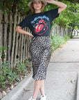 Satin Leopard Skirt - The Flaunt