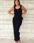 Fiji Pocketed High Rise Pants - Black - The Flaunt