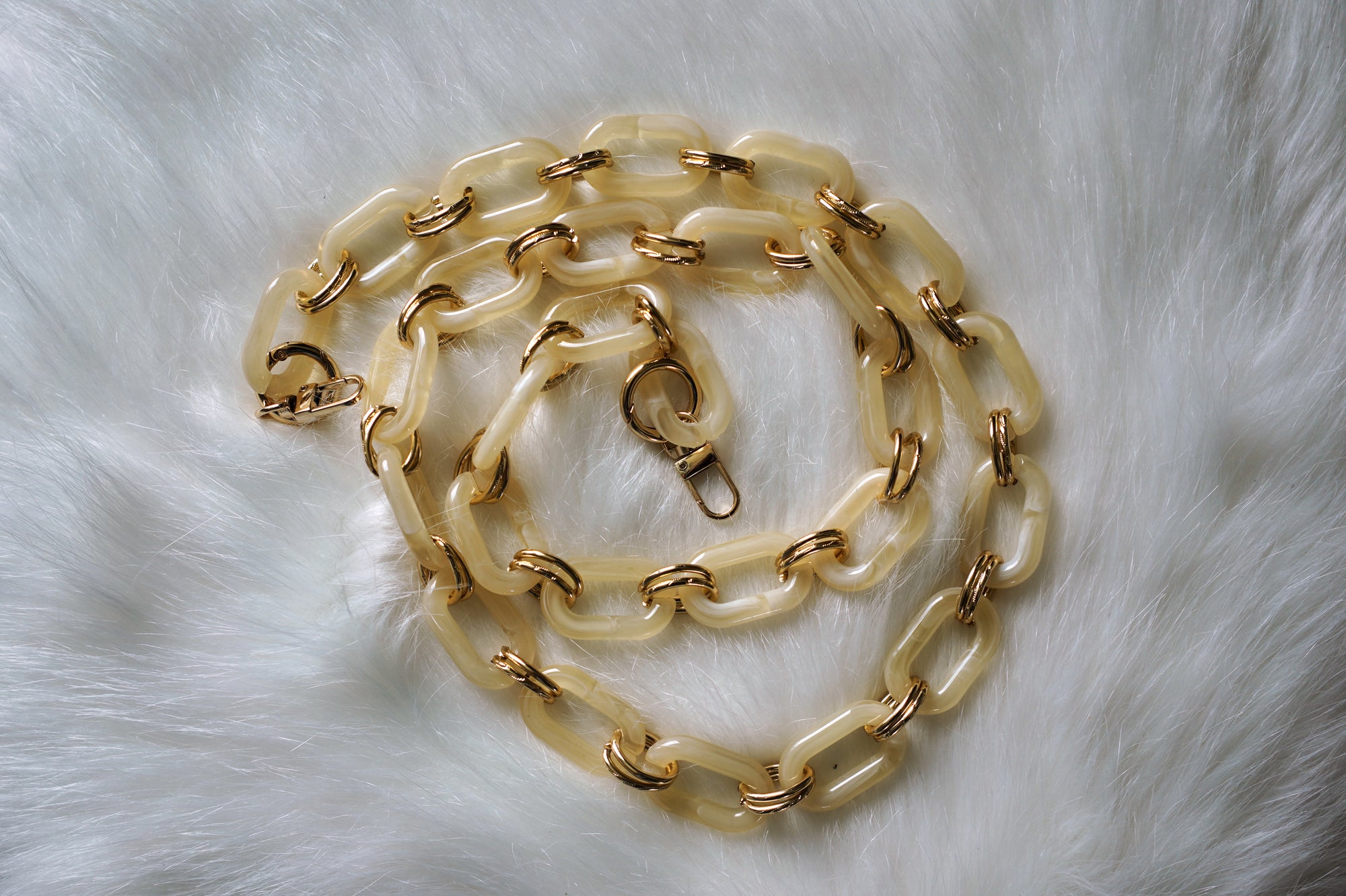 Fritz Chain-Link Shoulder Strap Lucite - The Flaunt