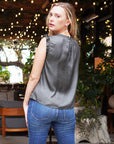 Harlow Satin Blouse Olive - The Flaunt
