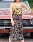 Satin Leopard Skirt - The Flaunt
