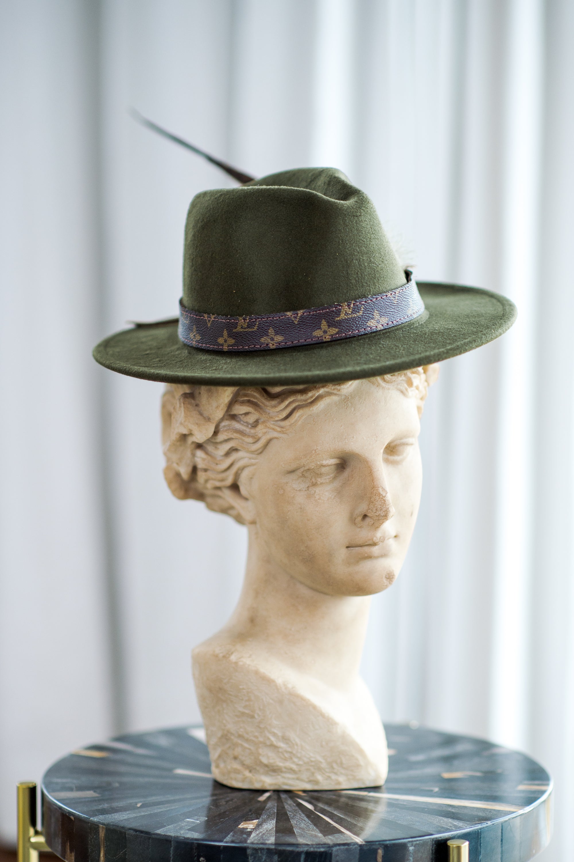 Olive Feather Fedora - The Flaunt